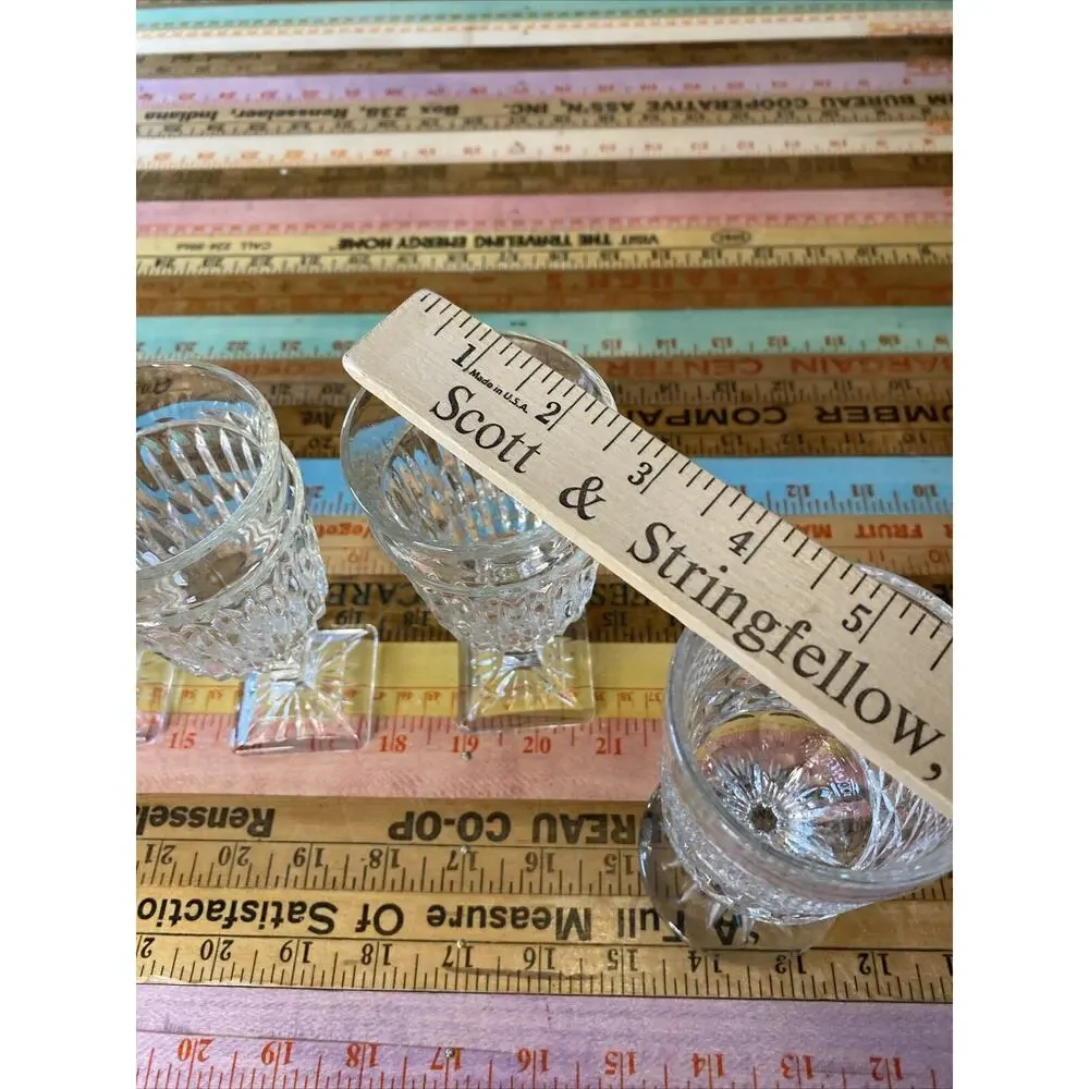 Vintage MCM Retro Wine Water Glasses 1960s Clear Glass Farmhouse Dining Lot 5